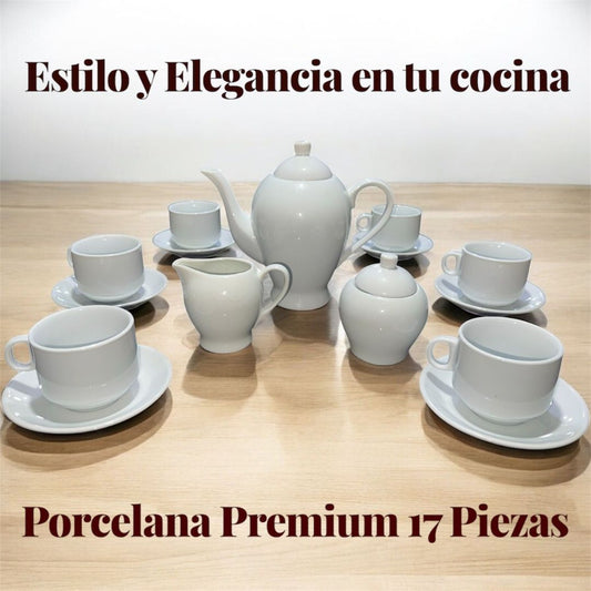 Set de Porcelana Premium de 17 Piezas (✨𝐍𝐮𝐞𝐯𝐨 | 𝐏𝐮𝐫𝐨 𝐄𝐬𝐭𝐢𝐥𝐨 𝐲 𝐓𝐫𝐚𝐝𝐢𝐜𝐢𝐨́𝐧)